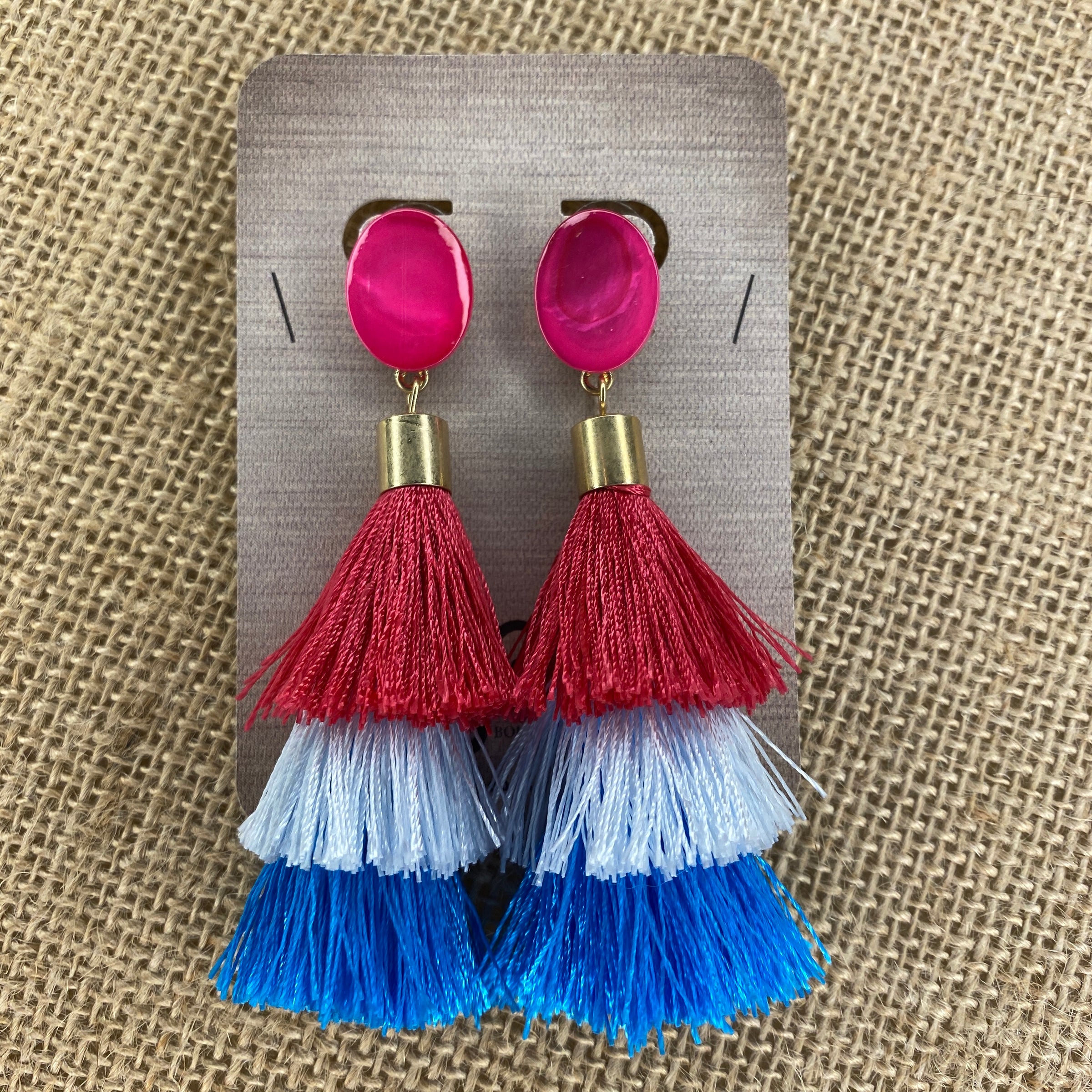 Aqua Brush Tassel Earrings | Juulry.com